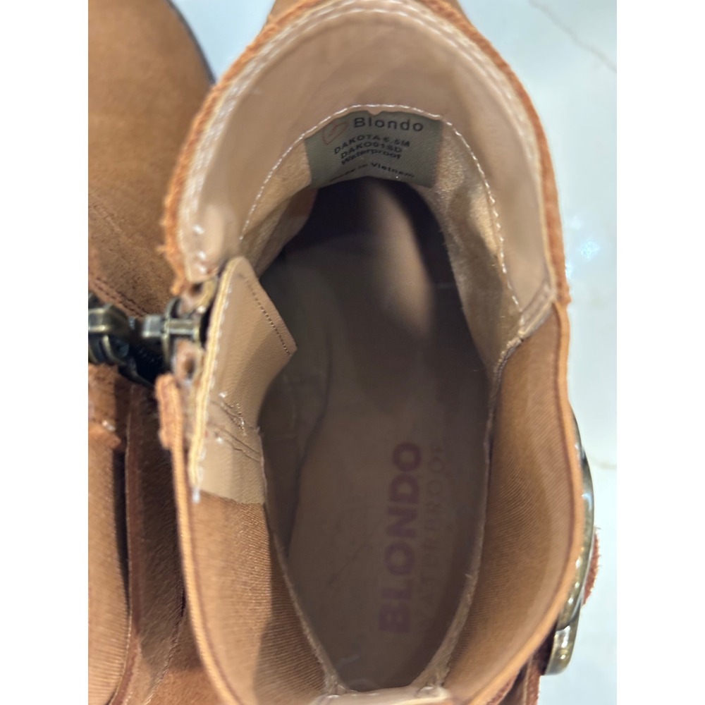 NEW Blondo 6.5 Dakota Waterproof Ankle Boot Women Cognac - Picture 8 of 12